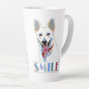 Caneca De Café Latte Feliz Diversão Motivacional Feliz e Feliz Cachorro