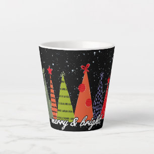 Caneca De Café Latte Feliz e Natal brilhante