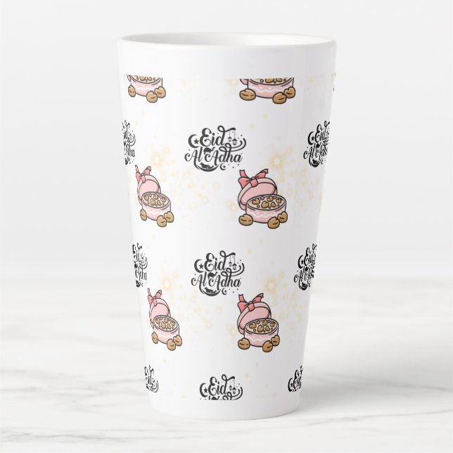 Caneca De Café Latte Feliz Eid-Eid Adha Mubarak 2022. (Frente)