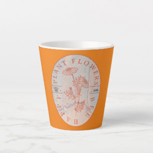 Caneca De Café Latte Feliz Flor de Jardineiro Engraçado