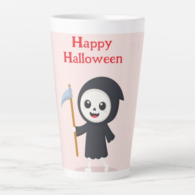 Caneca De Café Latte Feliz Halloween (Frente)