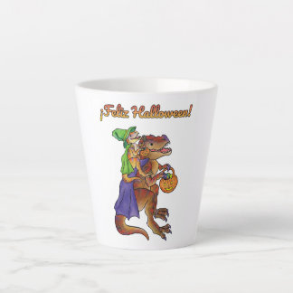 Caneca De Café Latte Feliz Halloween Dinosaur Mug