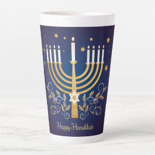 Caneca De Café Latte Feliz Hanukkah