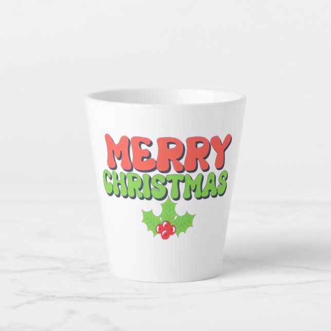 Caneca De Café Latte Feliz Natal (Frente)