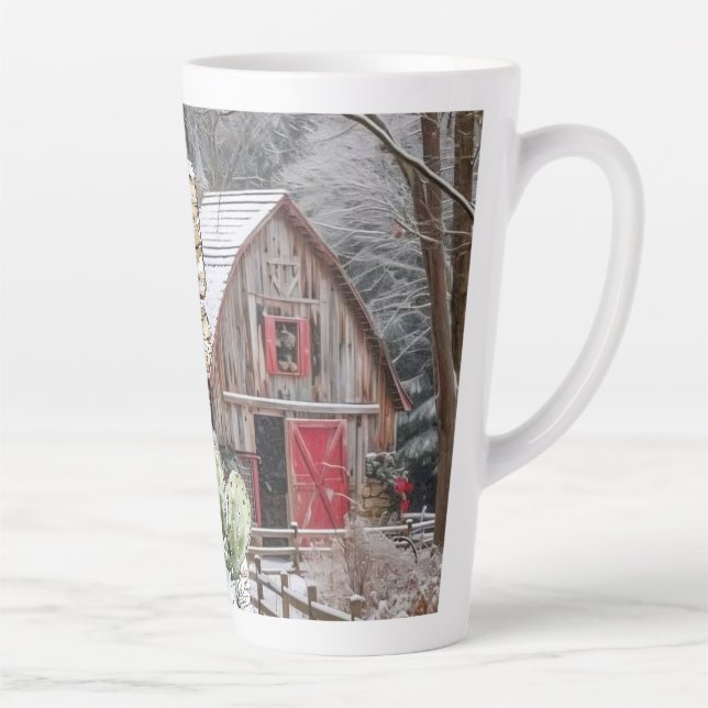 Caneca De Café Latte Feliz Natal (Direita)