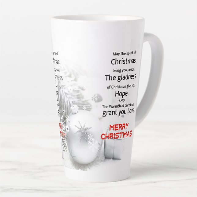 Caneca De Café Latte Feliz Natal (Ângulo direito)