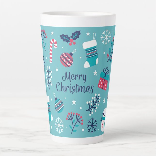 Caneca De Café Latte Feliz Natal (Frente)