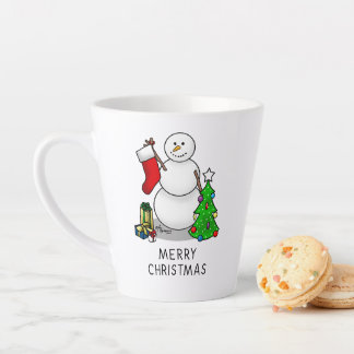 Caneca De Café Latte Feliz Natal 2 Árvore de Neve