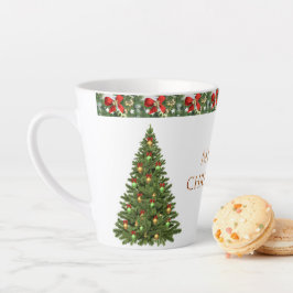 Caneca De Café Latte Feliz Natal Árvore Latte Mug