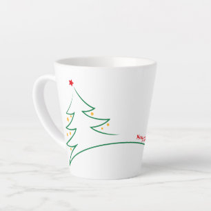 Caneca De Café Latte Feliz Natal Árvore Moderna Impressionante