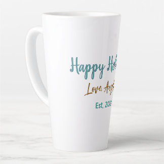 Caneca De Café Latte feliz Natal azul marrom nome amor Natal estilo