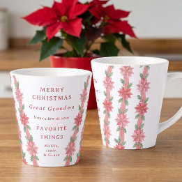 Caneca De Café Latte Feliz Natal Bisavó Coisas Favoritas