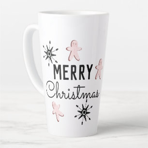 Caneca De Café Latte Feliz Natal - Biscoito Gingerpão