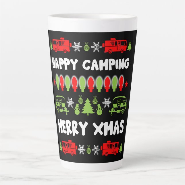 Caneca De Café Latte Feliz Natal Caravan (Frente)
