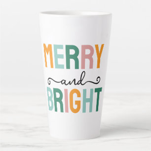 Caneca De Café Latte Feliz Natal Clássico Único Minimalista Simples