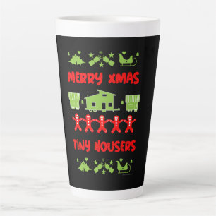 Caneca De Café Latte Feliz Natal da Casa Pequena