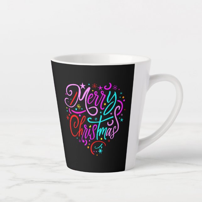 Caneca De Café Latte Feliz Natal - Designs de Natal (Direita)