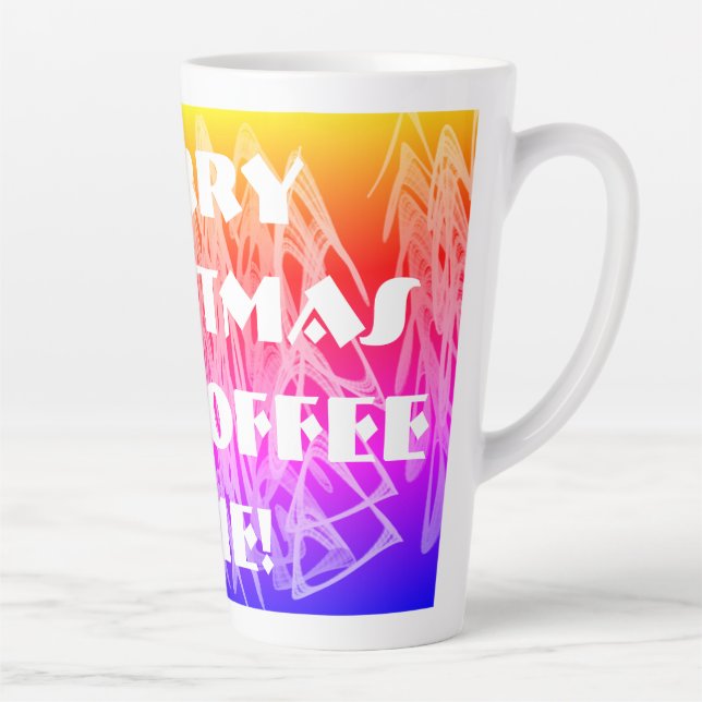 Caneca De Café Latte Feliz Natal e hora do café! (Direita)