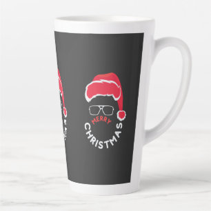 Caneca De Café Latte Feliz Natal, Feliz e Brilho              
