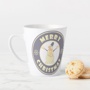 Caneca De Café Latte Feliz Natal Feliz Snowman famoso estilo de café