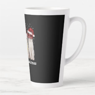 Caneca De Café Latte Feliz Natal Gato Gato Com Papai Noel