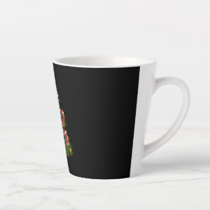 Caneca De Café Latte Feliz Natal Luzes de árvores de Natal de Cachorr
