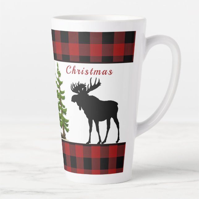 Caneca De Café Latte Feliz Natal Mose Latte Mug (Direita)