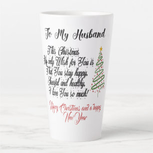 Caneca De Café Latte Feliz Natal para o meu marido