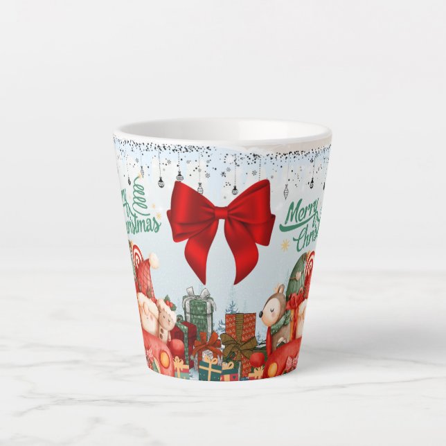 Caneca De Café Latte Feliz Natal presente de feriado (Frente)