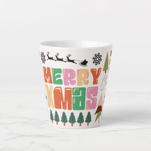 Caneca De Café Latte Feliz Natal presente de Natal (Frente)