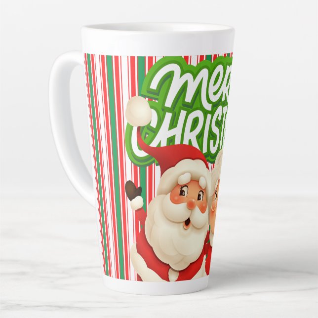 Caneca De Café Latte Feliz Natal, Sr.ª Clause (Ângulo esquerdo)