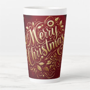 Caneca De Café Latte Feliz Natal verde