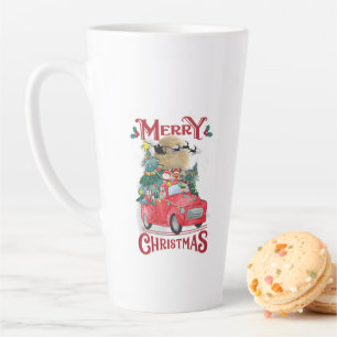 Caneca De Café Latte Feliz Natal Vintage Red Papais noeis Caminhão