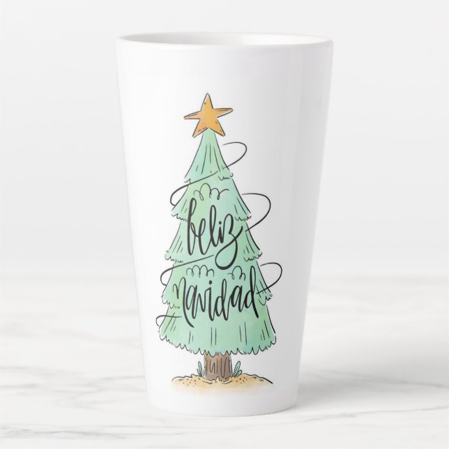 Caneca De Café Latte Feliz Navidad (Frente)