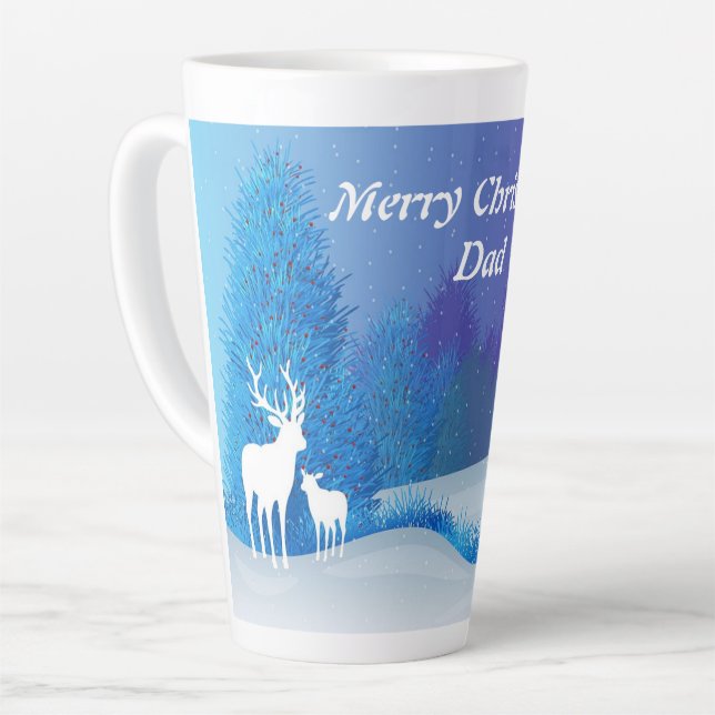 Caneca De Café Latte Feliz Pai de Natal Latte Mug (Ângulo esquerdo)