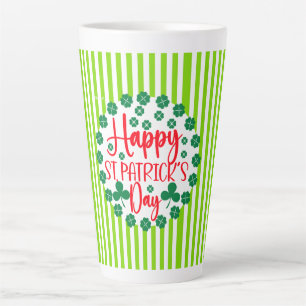Caneca De Café Latte Feliz Rua do Círculo do Dia de Patrick Design-6350