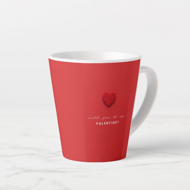 Caneca De Café Latte FelizValentine  (Ângulo direito)