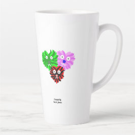 Caneca De Café Latte Felpudos Cardíacos Lata Grande