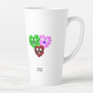 Caneca De Café Latte Felpudos Cardíacos Lata Grande