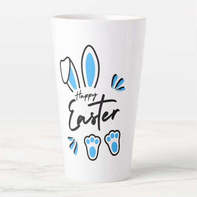 Caneca De Café Latte Felz pascoa azul (Frente)