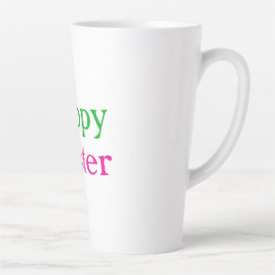 Caneca De Café Latte Felz pascoa boho verde cor-de-rosa adiciona o títu