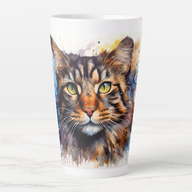 Caneca De Café Latte Feral Maine Coon (Frente)
