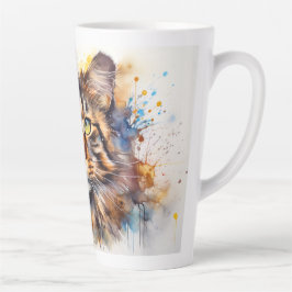 Caneca De Café Latte Feral Maine Coon