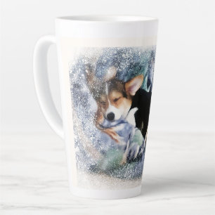 Caneca De Café Latte Feriado, Corgi Puppy