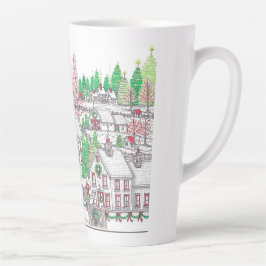 Caneca De Café Latte Feriado da vila de Natal Latte
