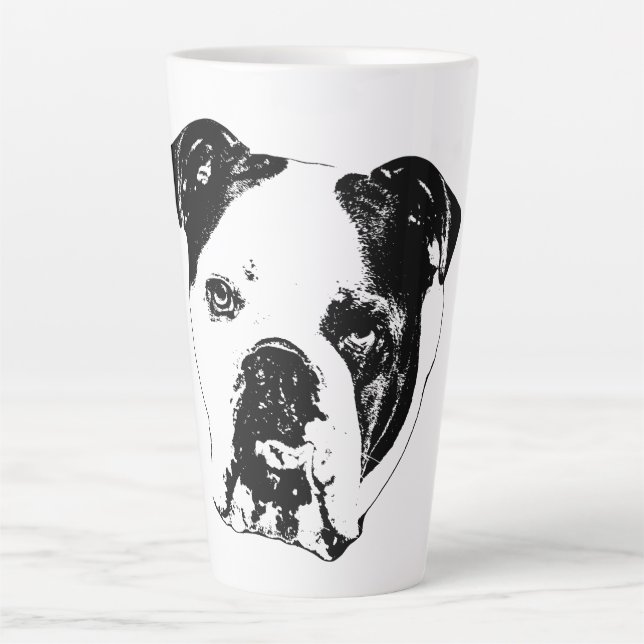 Caneca De Café Latte Feriado de Fechamento do Bulldog (Frente)