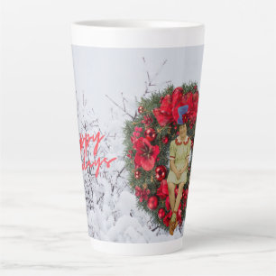 Caneca De Café Latte Feriado de Natal para Garota Imobiliária