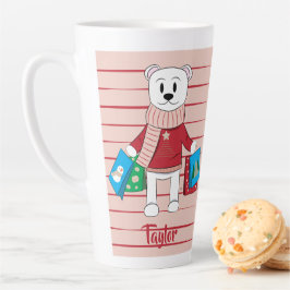 Caneca De Café Latte Feriado do Urso Polar Comprado