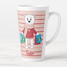 Caneca De Café Latte Feriado do Urso Polar Comprado