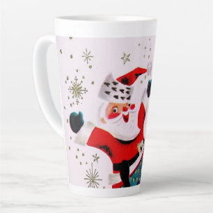 Caneca De Café Latte Feriado dos Papais noeis dos natais vintages Retro
